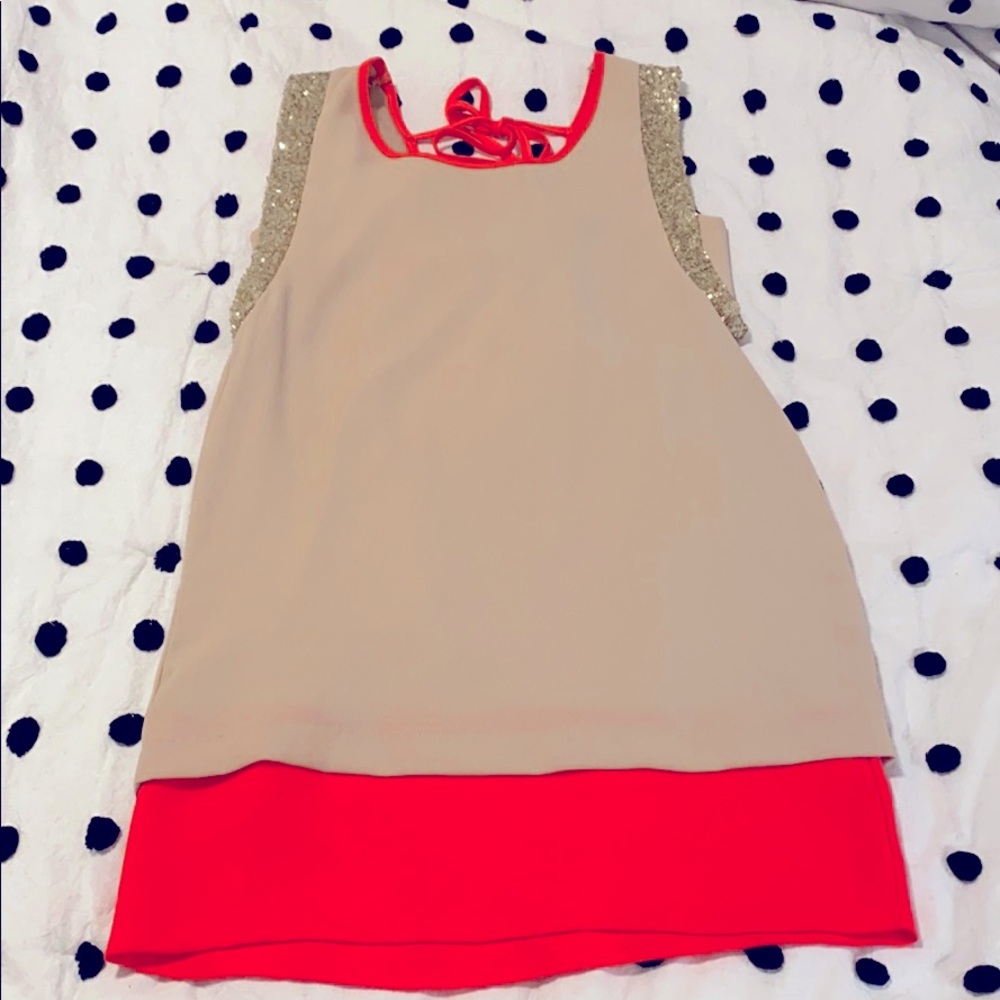 C. Luce Neon and Nude Sequin Dress